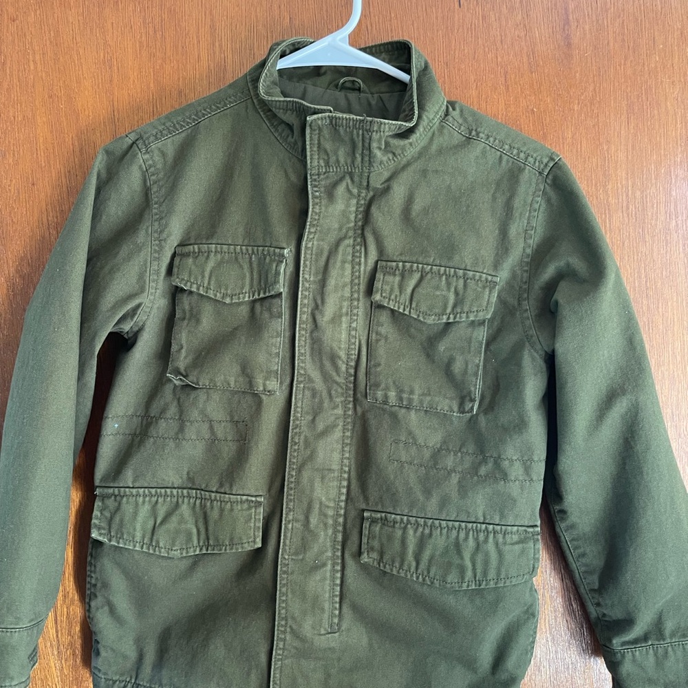 Old Navy Boys Olive Green Military Style Jacket